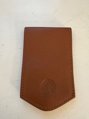 LEVENGER Brown Leather Money Clip